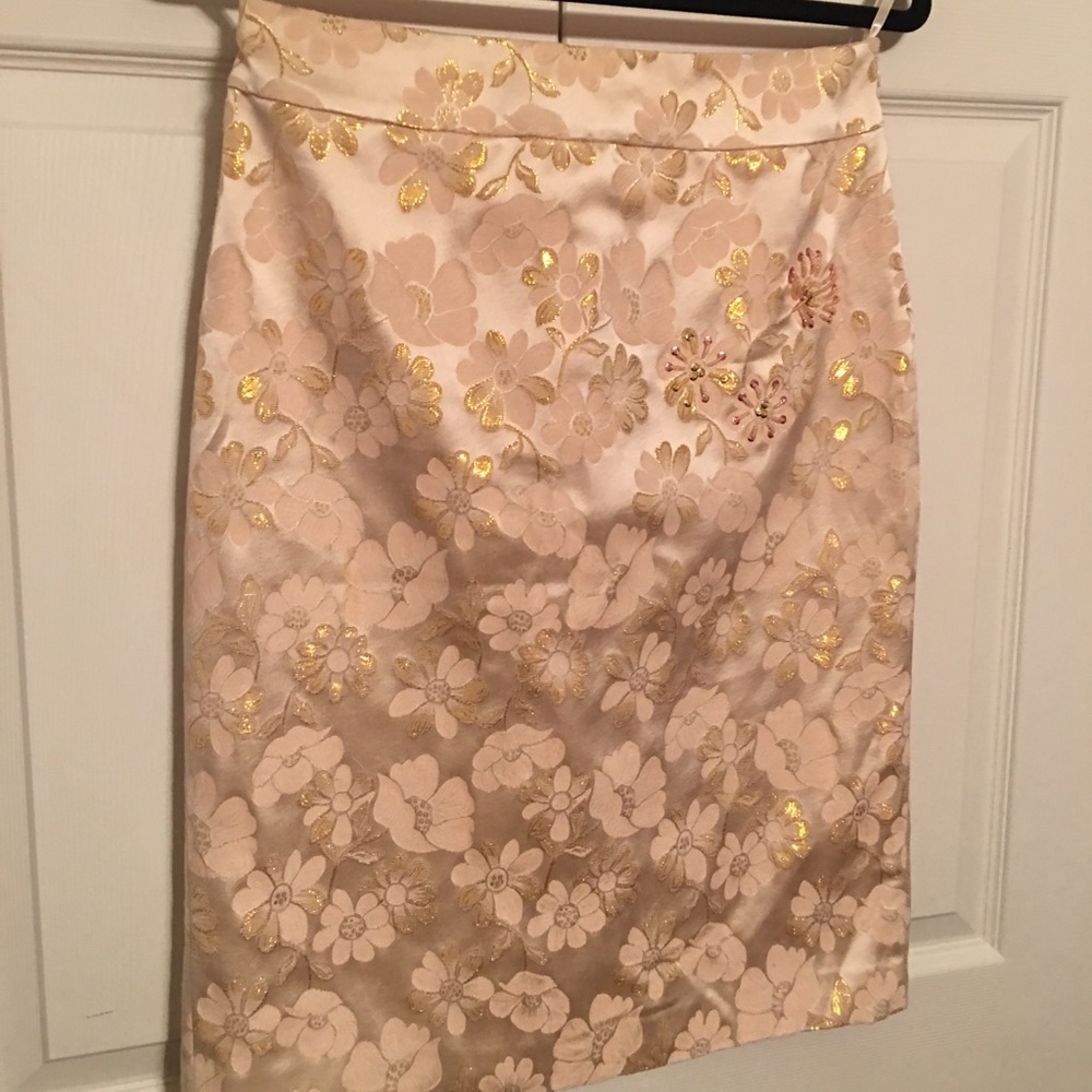 Banana Republic pale pink & gold skirt - size 4